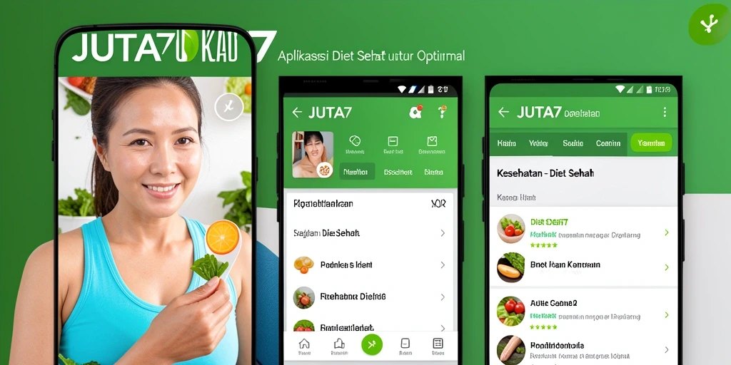 Antarmuka JUTA7 menampilkan fitur Diet Sehat yang informatif dan interaktif.
