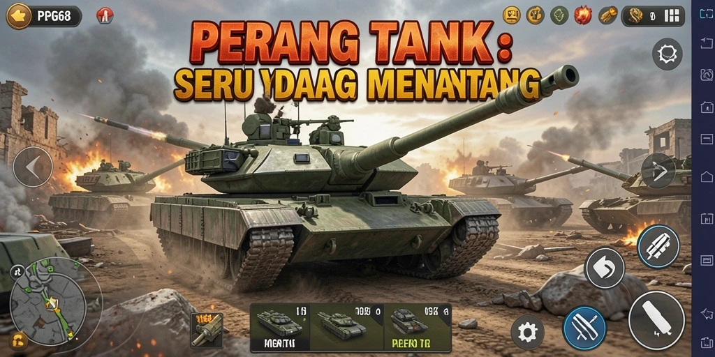 Antarmuka pengguna PGG68 yang intuitif dan menarik dalam pertempuran tank.