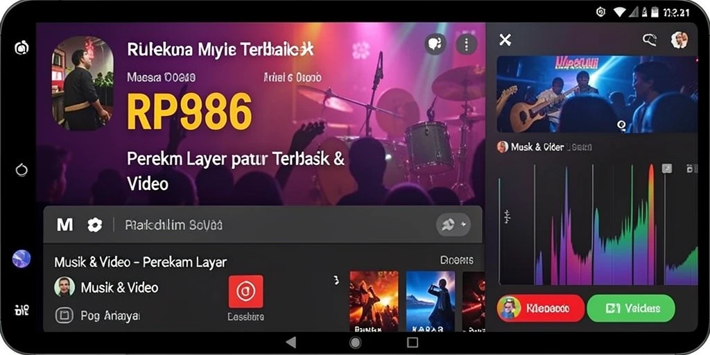 Antarmuka RP886 yang mudah digunakan untuk perekaman layar.